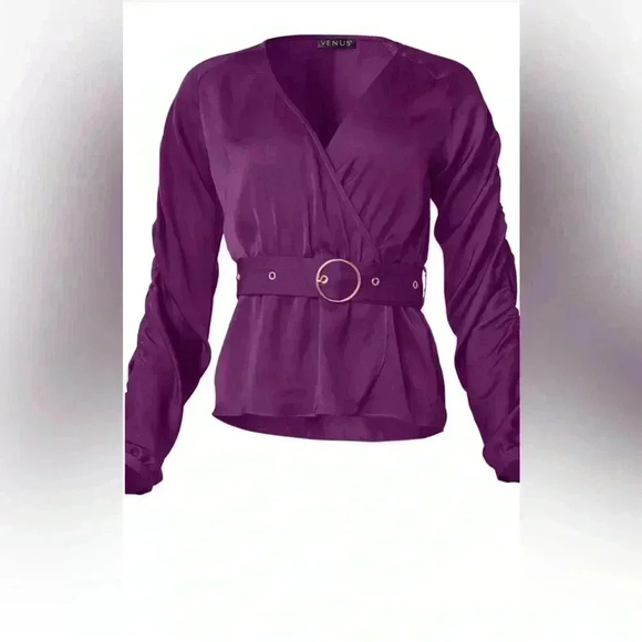 V neck belted top - Picture 6 of 16